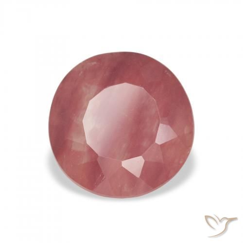 Labradorita andesina Rosa Alaranjado Natural 1.63ct, Redondo, Transparente
