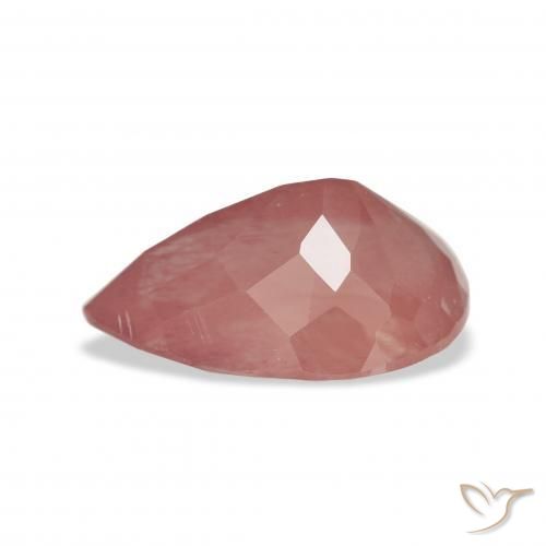 Labradorita andesina Framboesa Rosa Natural 3.32ct, Formato de pêra, Transparente