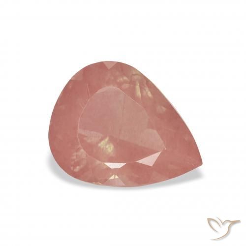 Labradorita andesina Framboesa Rosa Natural 2.42ct, Formato de pêra, Transparente