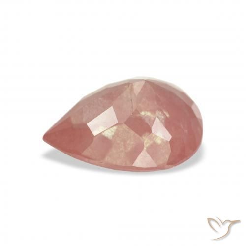 Labradorita andesina Framboesa Rosa Natural 2.42ct, Formato de pêra, Transparente
