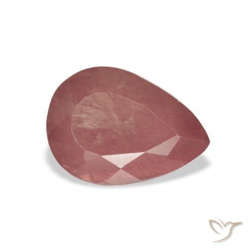 Labradorita andesina Rosa Profundo Natural 2.86ct, Formato de pêra, Transparente