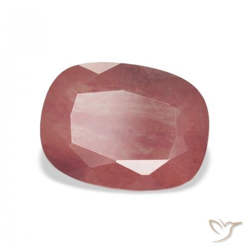 Labradorita andesina Rosa escuro Natural 4.08ct, Almofada, Transparente
