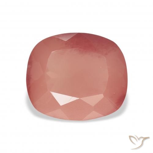 4.54ct Natural Framboesa Rosa Labradorita andesina, Almofada, Transparente