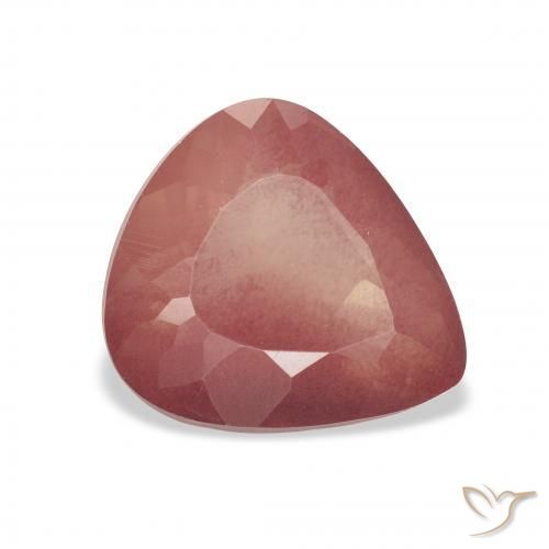 Labradorita andesina Tijolo vermelho Natural 3.02ct, Formato de pêra, Transparente