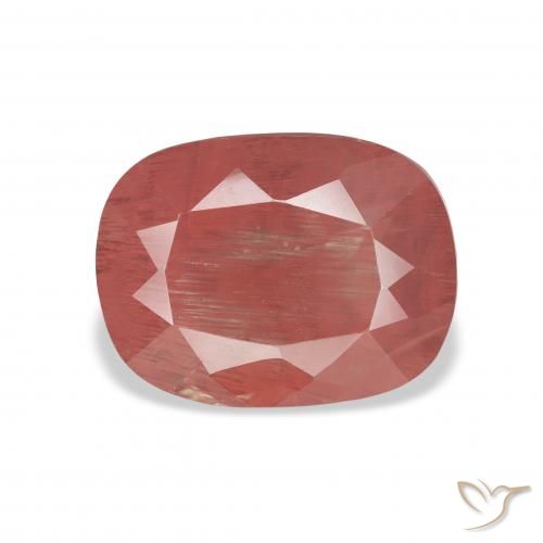 3.43ct Natural vermelho médio Labradorita andesina, Almofada, Translúcido