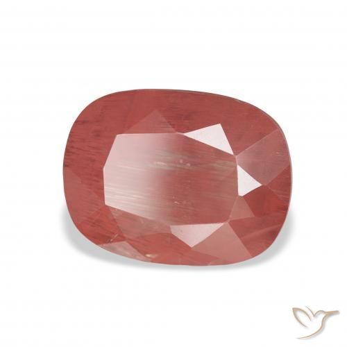 Labradorita andesina vermelho médio Natural 3.43ct, Almofada, Translúcido