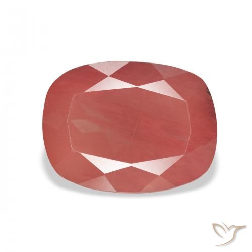 4.63ct Natural Sangue vermelho Labradorita andesina, Almofada, Translúcido
