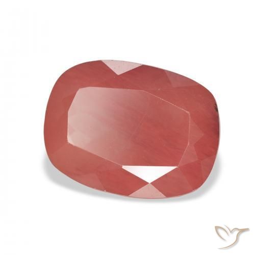Labradorita andesina Sangue vermelho Natural 4.63ct, Almofada, Translúcido