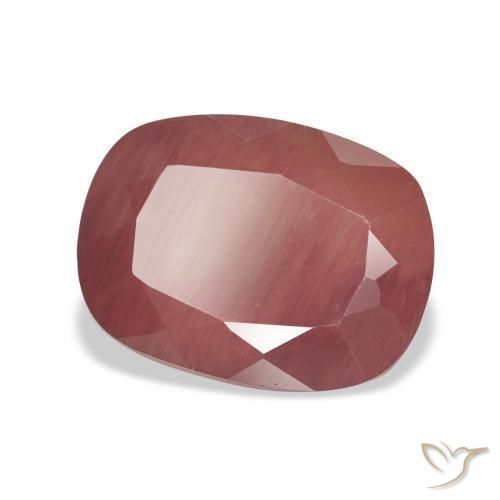 Labradorita andesina Vermelho escuro Natural 4.92ct, Almofada, Translúcido