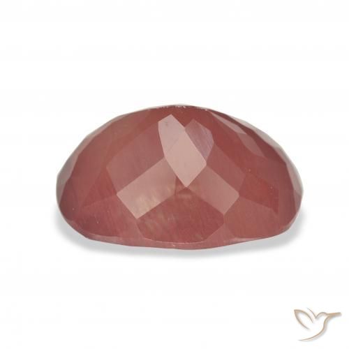 Labradorita andesina Vermelho escuro Natural 4.92ct, Almofada, Translúcido