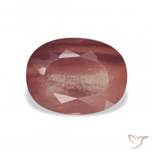 3.38ct Natural Vermelho escuro Labradorita andesina, oval, Transparente