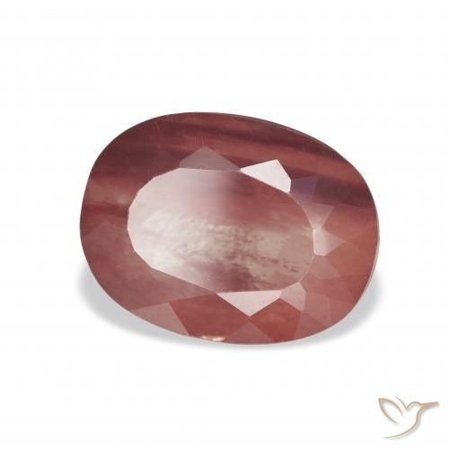 Labradorita andesina Vermelho escuro Natural 3.38ct, oval, Transparente