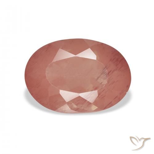 4.03ct Natural vermelho médio Labradorita andesina, oval, Transparente