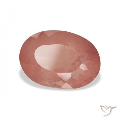 Labradorita andesina vermelho médio Natural 4.03ct, oval, Transparente