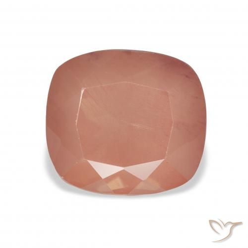 5.12ct Natural vermelho médio Labradorita andesina, Almofada, Transparente