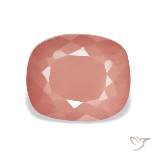 5.02ct Natural Laranja Avermelhado Pálido Labradorita andesina, Almofada, Translúcido