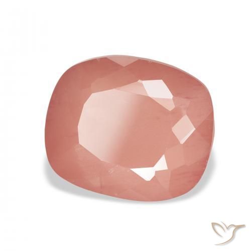 Labradorita andesina Laranja Avermelhado Pálido Natural 5.02ct, Almofada, Translúcido