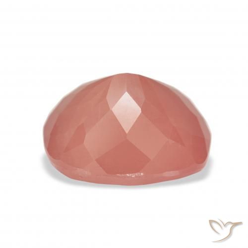 Labradorita andesina Laranja Avermelhado Pálido Natural 5.02ct, Almofada, Translúcido
