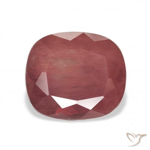 4.23ct Natural Vermelho escuro Labradorita andesina, Almofada, Translúcido