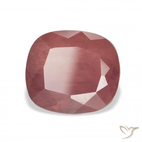 Labradorita andesina Vermelho escuro Natural 4.23ct, Almofada, Translúcido