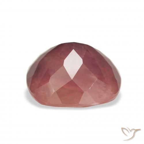 Labradorita andesina Vermelho escuro Natural 4.23ct, Almofada, Translúcido