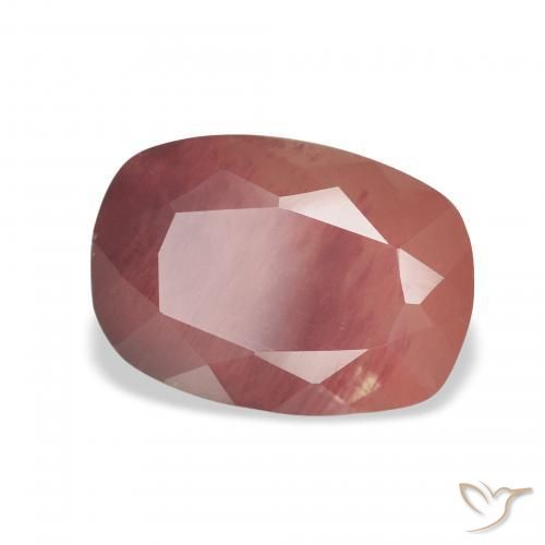 Labradorita andesina vermelho médio Natural 3.02ct, Almofada, Translúcido