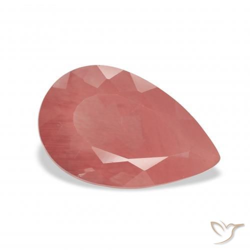 Labradorita andesina vermelho médio Natural 2.68ct, Formato de pêra, Translúcido