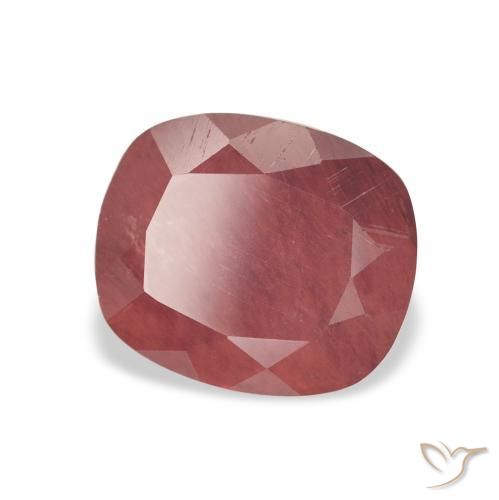 Labradorita andesina vermelho médio Natural 1.65ct, Almofada, Translúcido