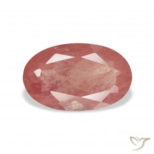 2.65ct Natural Framboesa Rosa Labradorita andesina, oval, Transparente