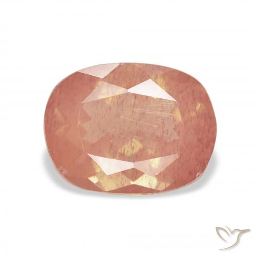 3.14ct Natural rosa médio Labradorita andesina, Almofada, Transparente