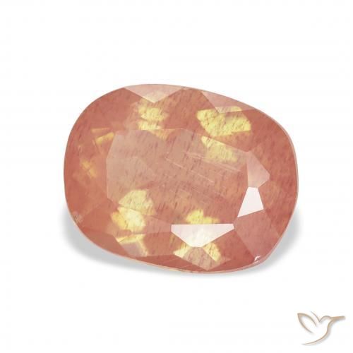 Labradorita andesina rosa médio Natural 3.14ct, Almofada, Transparente