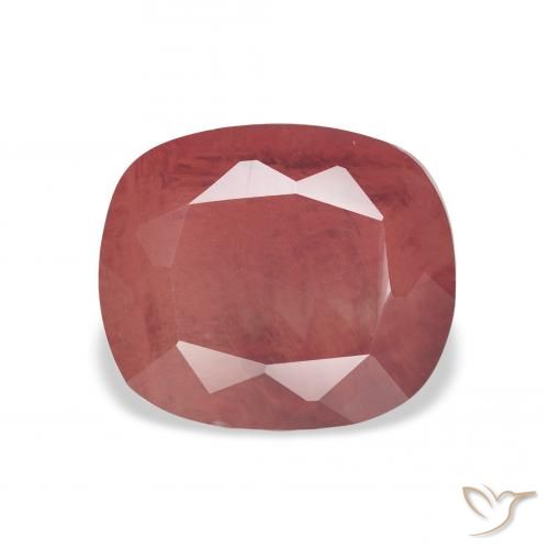 3.40ct Natural vermelho médio Labradorita andesina, Almofada, Translúcido