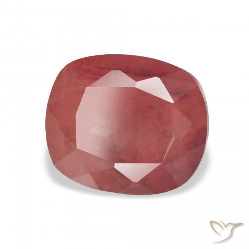 Labradorita andesina vermelho médio Natural 3.40ct, Almofada, Translúcido
