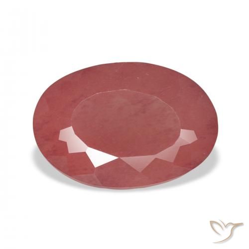 4.60ct Natural vermelho médio Labradorita andesina, oval, Transparente