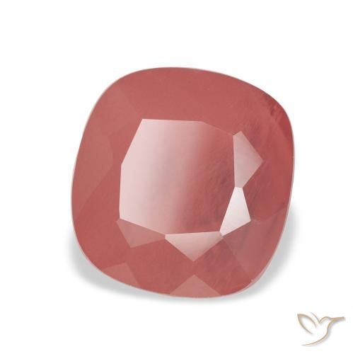 Labradorita andesina Laranja Avermelhado Pálido Natural 2.55ct, Almofada, Transparente