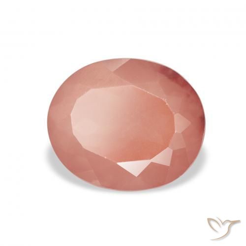 Labradorita andesina Laranja Avermelhado Pálido Natural 2.31ct, oval, Transparente