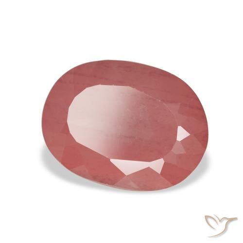 Labradorita andesina Blush vermelho Natural 2.69ct, oval, Transparente