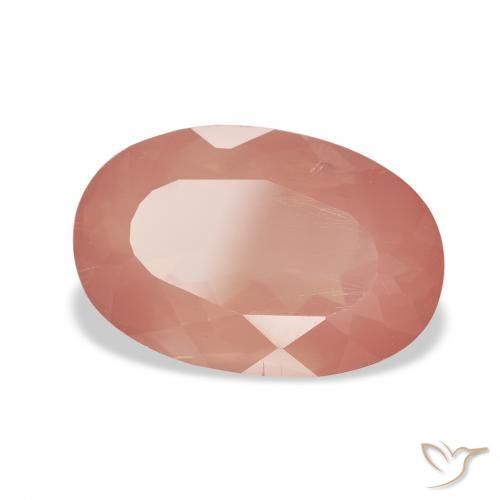 Labradorita andesina Laranja Avermelhado Pálido Natural 3.27ct, oval, Transparente