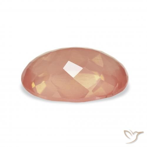 Labradorita andesina Laranja Avermelhado Pálido Natural 3.27ct, oval, Transparente