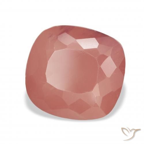 Labradorita andesina Laranja Avermelhado Pálido Natural 4.52ct, Almofada, Transparente