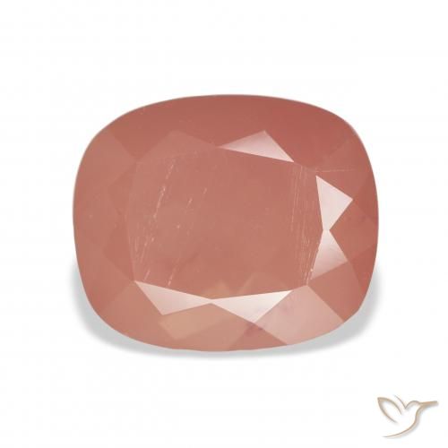 6.63ct Natural Rosa Alaranjado Labradorita andesina, Almofada, Translúcido