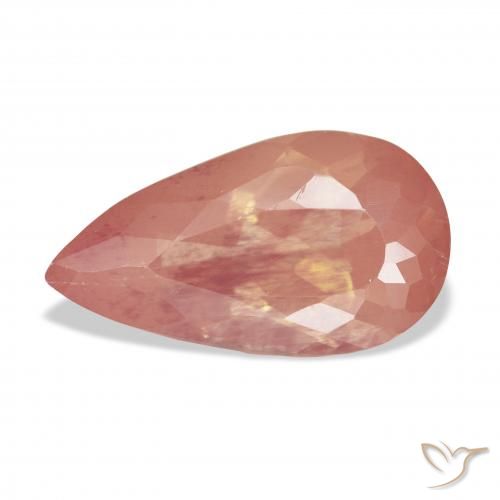 5.89ct Natural rosa médio Labradorita andesina, Formato de pêra, Transparente