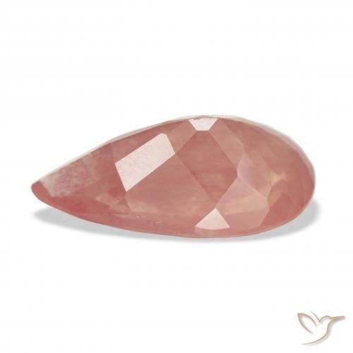 Labradorita andesina rosa médio Natural 5.89ct, Formato de pêra, Transparente