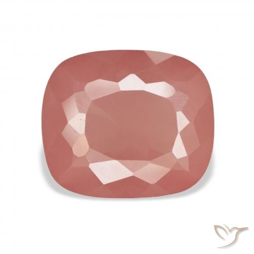 6.94ct Natural Laranja Avermelhado Pálido Labradorita andesina, Almofada, Transparente