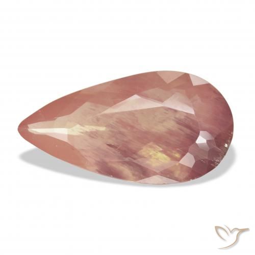 7.87ct Natural Laranja Vermelho Labradorita andesina, Formato de pêra, Transparente