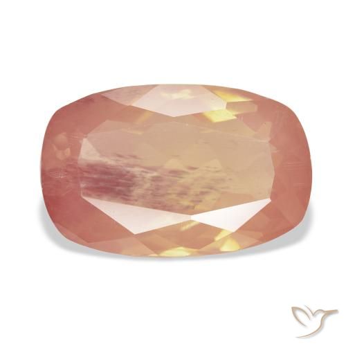 9.10ct Natural laranja avermelhado Labradorita andesina, Almofada, Transparente