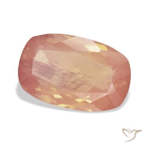 Labradorita andesina laranja avermelhado Natural 9.10ct, Almofada, Transparente