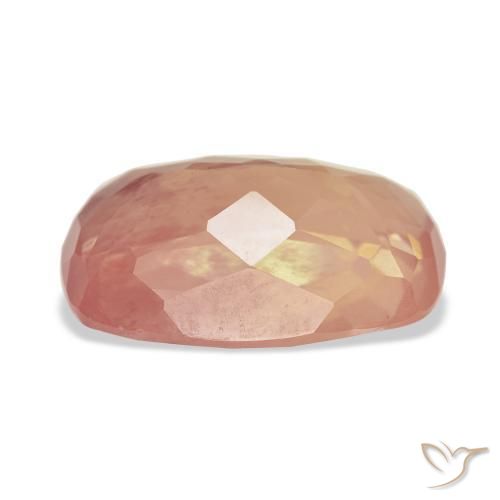 Labradorita andesina laranja avermelhado Natural 9.10ct, Almofada, Transparente