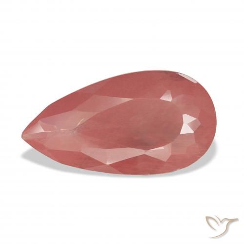 7.29ct Natural vermelho médio Labradorita andesina, Formato de pêra, Transparente