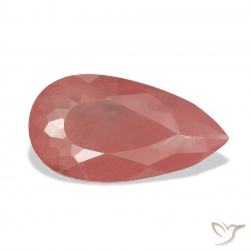 Labradorita andesina vermelho médio Natural 7.29ct, Formato de pêra, Transparente